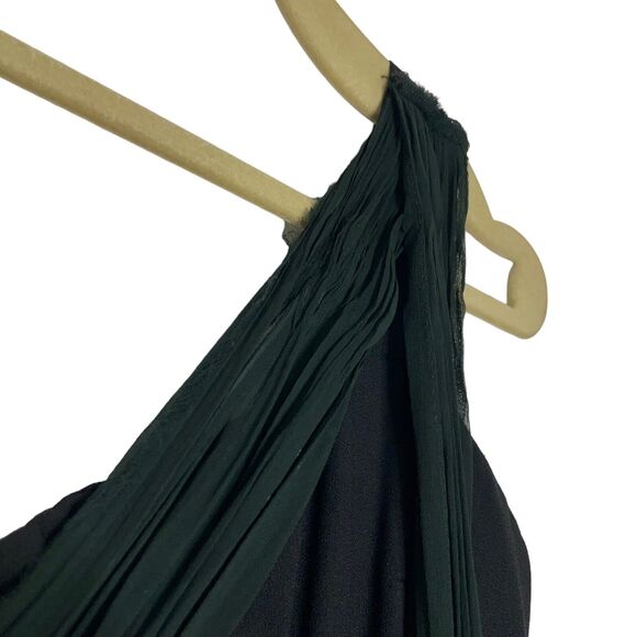 Vintage Gale Mitchell Designer 90's Black One Shoulder Dress w/ 100% Silk Sash - Picture 5 of 10